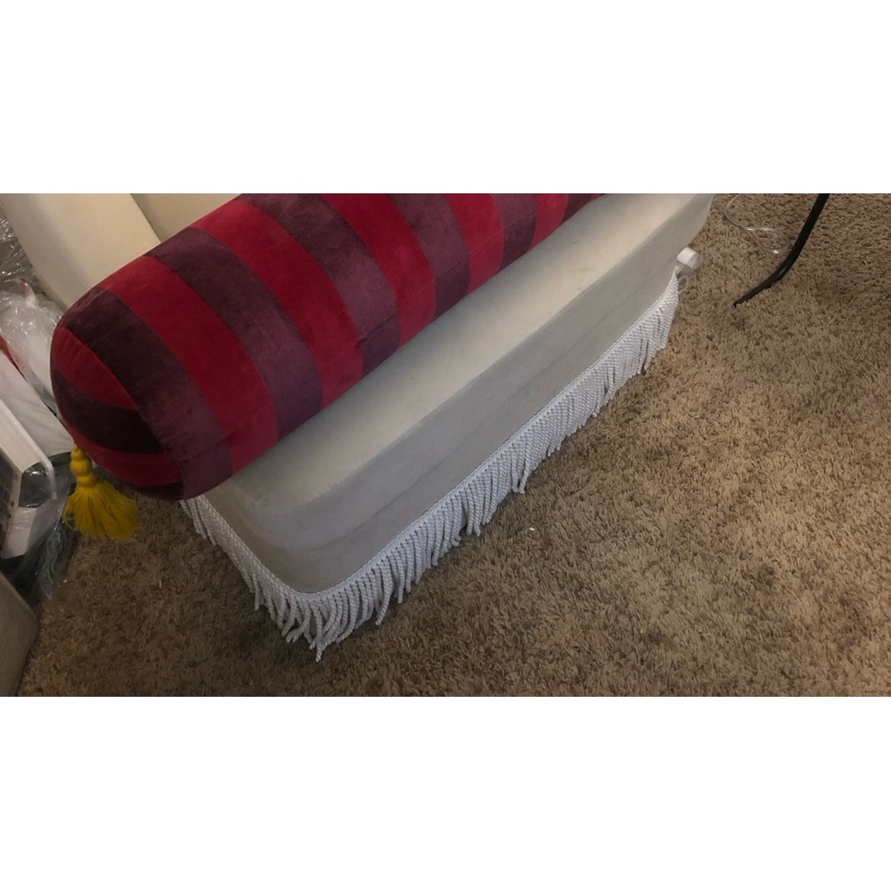 NWT Jungalow Opalhouse red velvet stripe yellow tassel bolster pillow